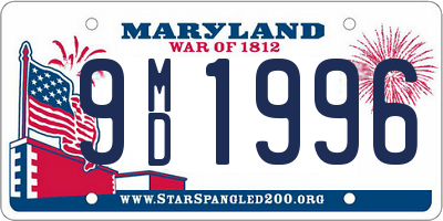 MD license plate 9MD1996