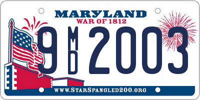 MD license plate 9MD2003