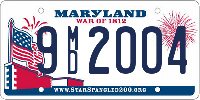 MD license plate 9MD2004