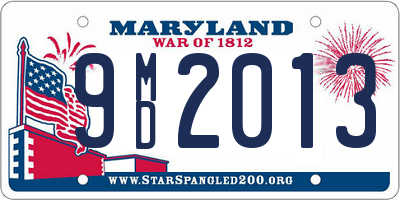 MD license plate 9MD2013