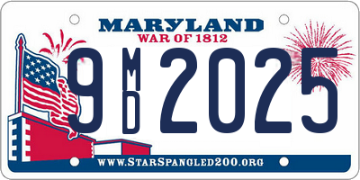 MD license plate 9MD2025