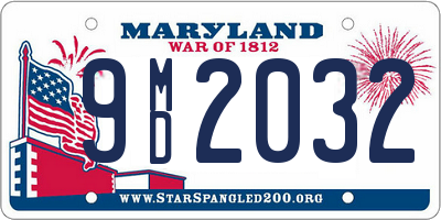 MD license plate 9MD2032