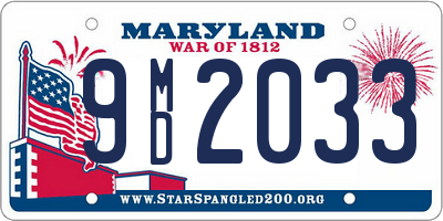 MD license plate 9MD2033