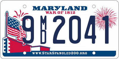 MD license plate 9MD2041