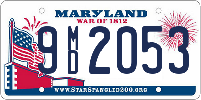 MD license plate 9MD2053