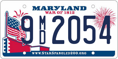 MD license plate 9MD2054