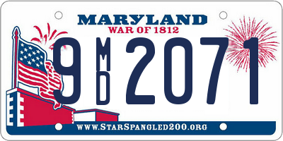 MD license plate 9MD2071