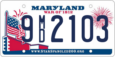 MD license plate 9MD2103