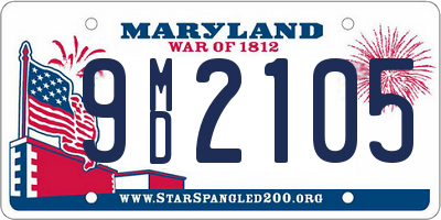 MD license plate 9MD2105