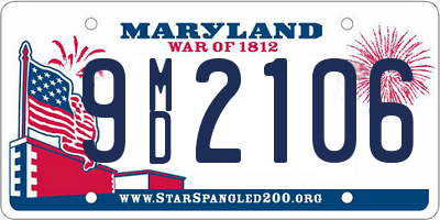 MD license plate 9MD2106