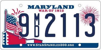 MD license plate 9MD2113