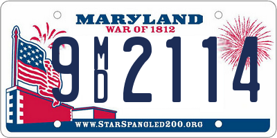 MD license plate 9MD2114