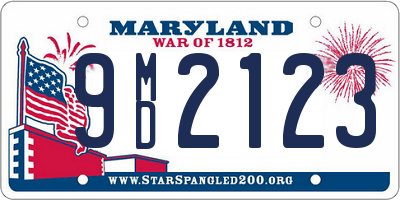 MD license plate 9MD2123