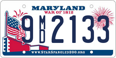MD license plate 9MD2133