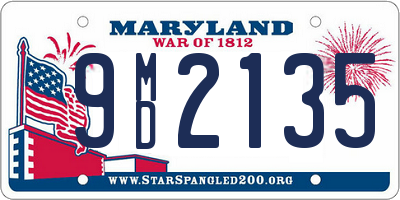MD license plate 9MD2135