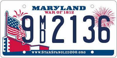 MD license plate 9MD2136