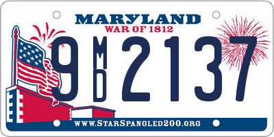 MD license plate 9MD2137