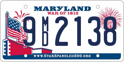 MD license plate 9MD2138