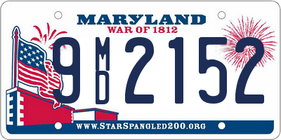 MD license plate 9MD2152