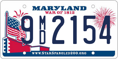 MD license plate 9MD2154