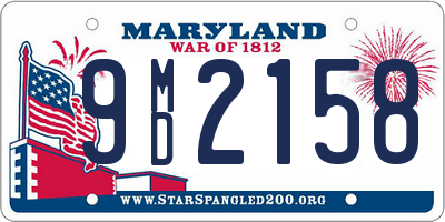 MD license plate 9MD2158