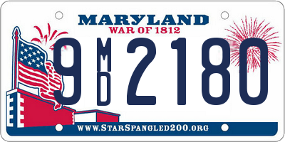 MD license plate 9MD2180