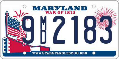 MD license plate 9MD2183