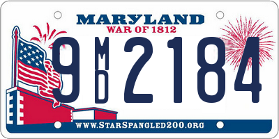 MD license plate 9MD2184