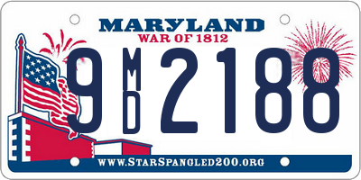 MD license plate 9MD2188