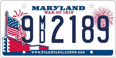 MD license plate 9MD2189