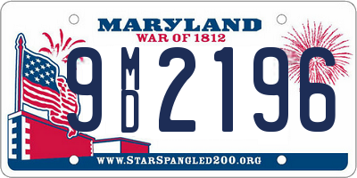 MD license plate 9MD2196