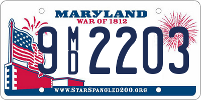 MD license plate 9MD2203