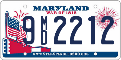 MD license plate 9MD2212