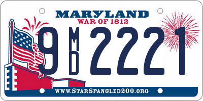 MD license plate 9MD2221