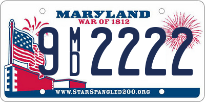 MD license plate 9MD2222