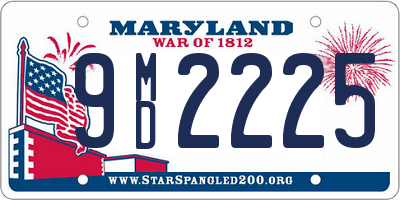 MD license plate 9MD2225