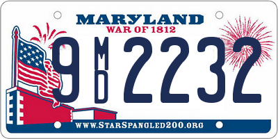 MD license plate 9MD2232