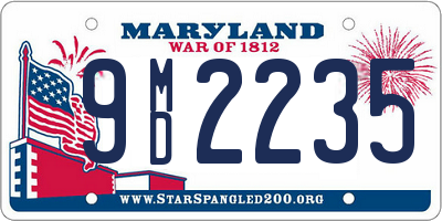 MD license plate 9MD2235