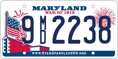 MD license plate 9MD2238