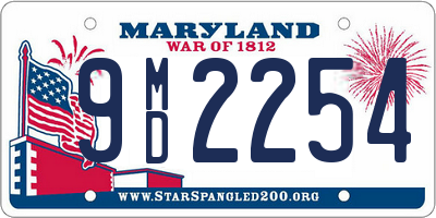 MD license plate 9MD2254