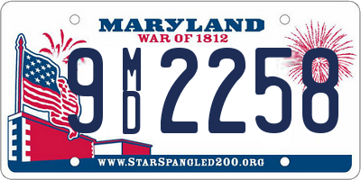 MD license plate 9MD2258