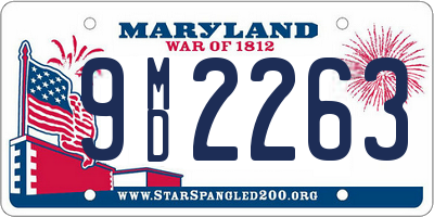 MD license plate 9MD2263