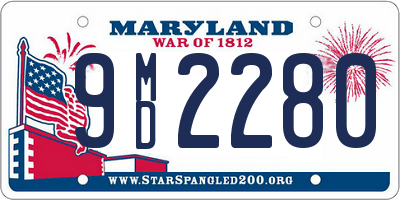 MD license plate 9MD2280