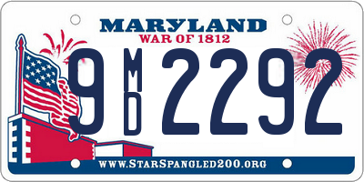 MD license plate 9MD2292