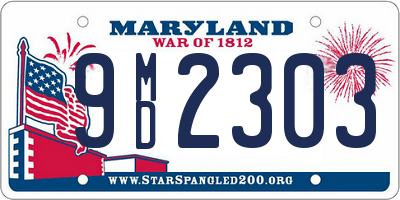 MD license plate 9MD2303