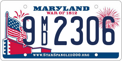 MD license plate 9MD2306