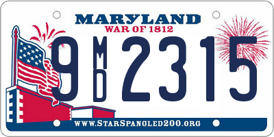 MD license plate 9MD2315