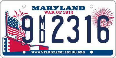 MD license plate 9MD2316