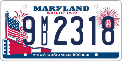 MD license plate 9MD2318