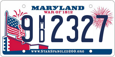 MD license plate 9MD2327